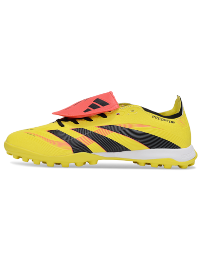 Unisex Adidas Predator 25 Elite Foldover Tongue TF Artificial Turf Low-Tops Football Shoes - Yellow/Black/Red