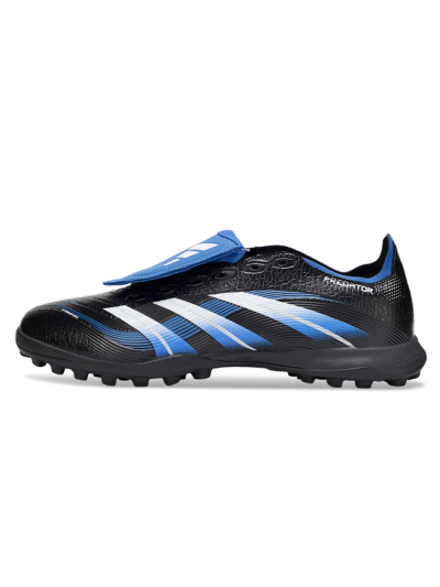 Unisex Adidas Predator 25 Elite Foldover Tongue TF Artificial Turf Low-Tops Football Shoes - Black/White/Blue