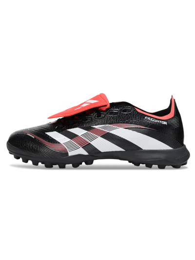 Unisex Adidas Predator 25 Elite Foldover Tongue TF Artificial Turf Low-Tops Football Shoes - Black/White/Red