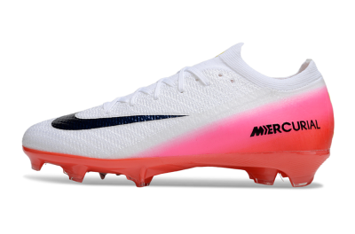 Unisex Nike Air Zoom Mercurial Vapor 16 Elite FG Firm Ground Low-Tops Football Boots - White/Black/Pink