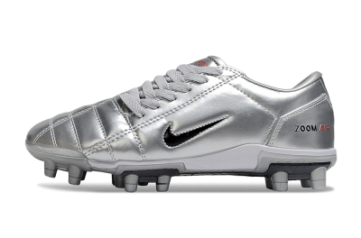 Unisex Nike Air Zoom Total 90 III FG Firm Ground Low-Tops Football Boots - Silver/Black/White