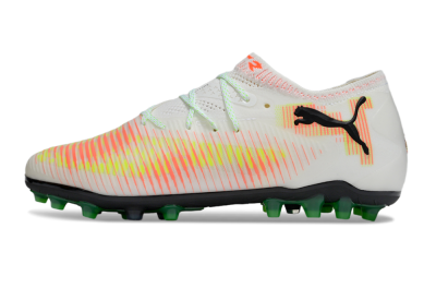 Men's Puma Future 8 Ultimate MG Multi Ground Low-Tops Football Boots - White/Red/Blue