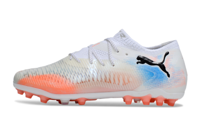 Men's Puma Future 8 Ultimate MG Multi Ground Low-Tops Football Boots - White/Red/Blue