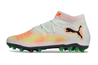 Men's Puma Future 8 Ultimate MG Multi Ground Low-Tops Football Boots - White/Red/Blue