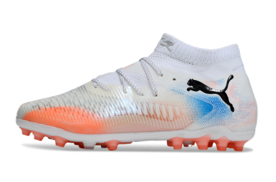 Men's Puma Future 8 Ultimate MG Multi Ground Low-Tops Football Boots - White/Red/Blue