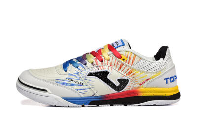 Men's Joma Top Flex IC Indoor & Futsal Low-Tops Football Shoes - Beige/Red/Yellow