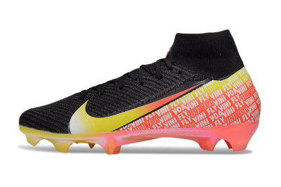 Unisex Nike Air Zoom Mercurial Superfly 10 Elite FG Firm Ground High-Tops Football Boots - Black/Yellow/Red