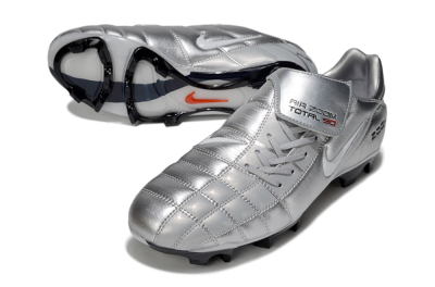 Men's Nike Air Zoom Total 90 III FG Firm Ground Low-Tops Football Boots - Grey/Silver/White