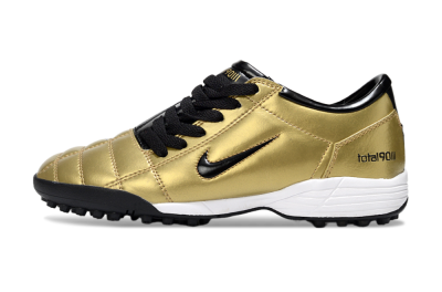 Unisex Nike Total 90 III TF Artificial Turf Low-Tops Football Shoes - Gold/Black/White