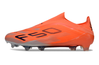 Unisex Adidas F50 Elite Laceless FG Firm Ground Low-Tops Football Boots - Red/Black/Silver