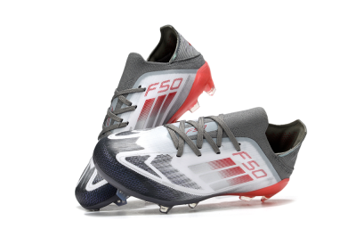Kids Adidas F50 Elite FG Firm Ground Low-Tops Football Boots - White/Silver/Red
