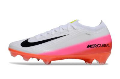 Unisex Nike Air Zoom Mercurial Vapor 16 Elite FG Firm Ground Low-Tops Football Boots - White/Black/Pink