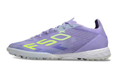 Men's Adidas F50+ Pro TF Artificial Turf Low-Tops Football Shoes - Purple/Yellow/White