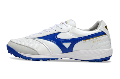 Men's Mizuno Morelia Neo TF Artificial Turf Low-Tops Football Shoes - White/Blue/Grey