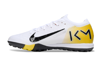Unisex KM x Nike Air Zoom Mercurial Vapor 16 Elite TF Artificial Turf Low-Tops Football Shoes - White/Black/Yellow