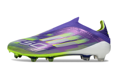 Unisex Adidas F50 Elite Laceless FG Firm Ground Low-Tops Football Boots - Purple/Yellow/White