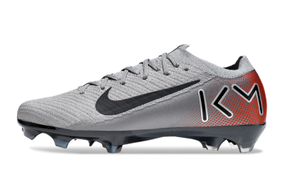 Men's KM x Nike Air Zoom Mercurial Vapor 16 Elite FG Firm Ground Low-Tops Football Boots - Grey/Black/Red