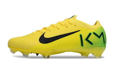 Men's KM x Nike Air Zoom Mercurial Vapor 16 Elite FG Firm Ground Low-Tops Football Boots - Yellow/Black/Green