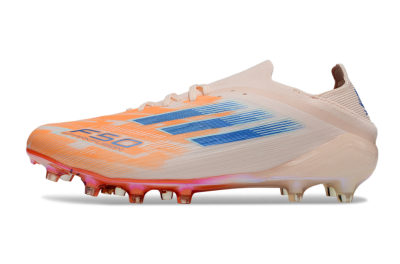 Men's Adidas F50 Elite FG Firm Ground Low-Tops Football Boots - Pink/Orange/Blue