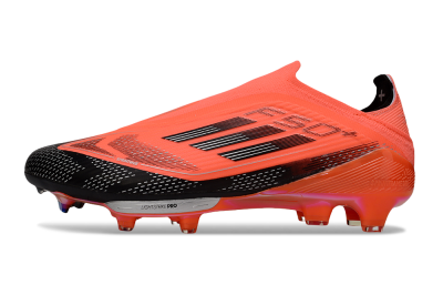 Unisex Adidas F50+ Elite Lightstrike Pro Laceless FG Firm Ground Low-Tops Football Boots - Red/Black/Silver