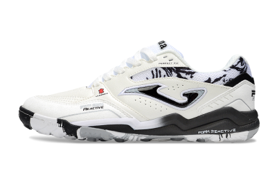 Men's Joma Top Flex TF Artificial Turf Low-Tops Football Shoes - Beige/Black/White