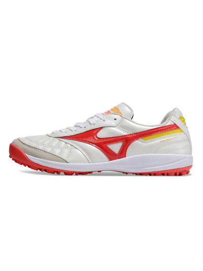 Men's Mizuno Morelia Neo 4 TF Artificial Turf Low-Tops Football Shoes - White/Red/Yellow