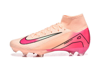 Men's Nike Air Zoom Mercurial Superfly 10 Elite FG Firm Ground High-Tops Football Boots - Pink/Red/Yellow