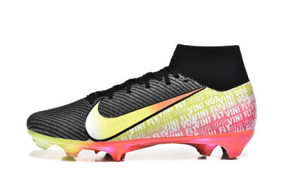 Men's Nike Air Zoom Mercurial Superfly 10 Elite FG Firm Ground High-Tops Football Boots - Black/Red/Yellow