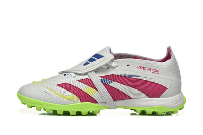 Unisex Adidas Predator 25 Elite Foldover Tongue TF Artificial Turf Low-Tops Football Shoes - Grey/Red/Yellow