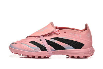 Unisex Adidas Predator 25 Elite Foldover Tongue TF Artificial Turf Low-Tops Football Shoes - Pink/Black/Silver