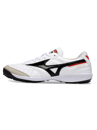Men's Mizuno Morelia Neo 4 TF Artificial Turf Low-Tops Football Shoes - White/Black/Red