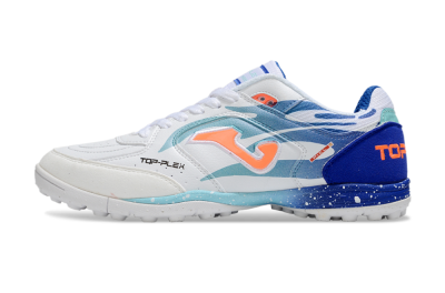 Men's Joma Top Flex TF Artificial Turf Low-Tops Football Shoes - White/Jade/Blue