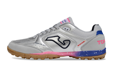 Men's Joma Top Flex TF Artificial Turf Low-Tops Football Shoes - Silver/Pink/Blue