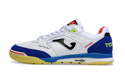 Men's Joma Top Flex IC Indoor & Futsal Low-Tops Football Shoes - White/Blue/Red