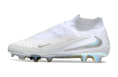 Unisex Nike Phantom 6 Elite High FG Firm Ground High-Tops Football Boots - Beige/White/Silver
