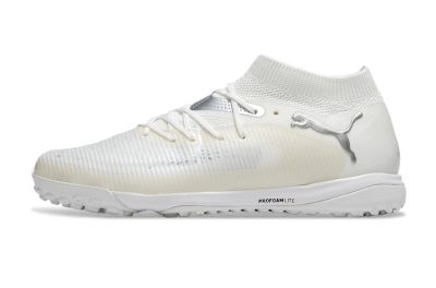 Men's Puma Future 8 Ultimate TF Artificial Turf Low-Tops Football Shoes - Beige/Silver/White