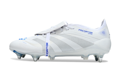 Men's Adidas Predator 25 Elite Foldover Tongue SG Soft Ground Low-Tops Football Boots - Beige/White/Blue