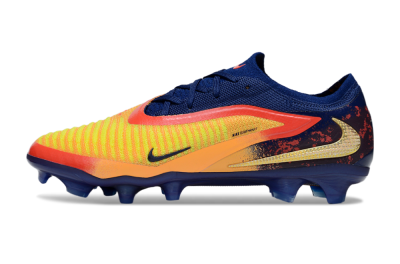 Unisex Nike Phantom 6 Elite FG Firm Ground Low-Tops Football Boots - Yellow/Blue/Red