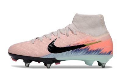 Men's Nike Air Zoom Mercurial Superfly 10 Elite SG Soft Ground High-Tops Football Boots - Pink/Black/Blue