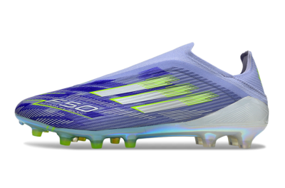 Unisex Adidas F50 Elite Laceless FG Firm Ground Low-Tops Football Boots - Blue/Yellow/Silver