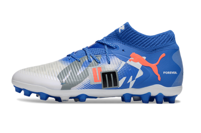 Men's Puma Future 8 Ultimate MG Multi Ground Low-Tops Football Boots - Blue/White/Orange