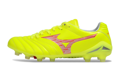 Men's Mizuno Morelia Neo 4 FG Firm Ground Low-Tops Football Boots - Yellow/Red/White