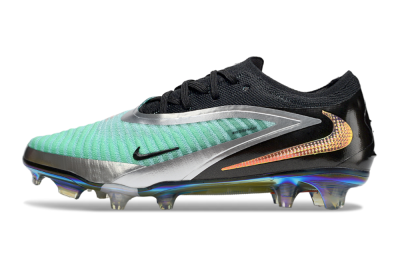Men's Nike Phantom 6 Low Elite FG Firm Ground Low-Tops Football Boots - Black/Jade/Silver