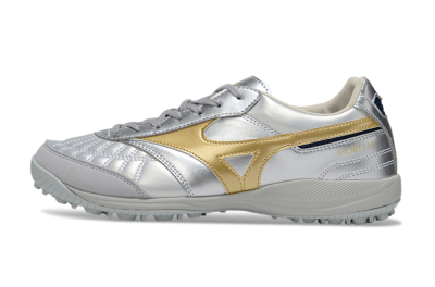 Men's Mizuno Morelia Neo 4 TF Artificial Turf Low-Tops Football Shoes - Silver/Gold/Black