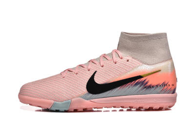 Men's Nike Air Zoom Mercurial Superfly 10 Elite TF Artificial Turf High-Tops Football Shoes - Pink/Black/Gold