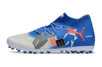 Men's Puma Future 8 Ultimate MG Multi Ground Low-Tops Football Boots - Blue/White/Silver