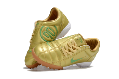Kids Nike Total 90 III TF Artificial Turf Low-Tops Football Shoes - Gold/Green/White