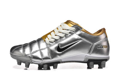Men's Nike Total 90 III FG Firm Ground Low-Tops Football Boots - Silver/Black/Gold