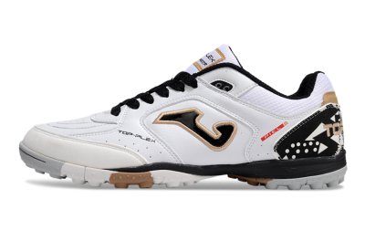 Men's Joma Top Flex TF Artificial Turf Low-Tops Football Shoes - White/Black/Brown