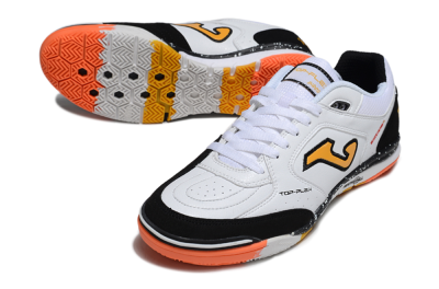 Men's Joma Top Flex IC Indoor & Futsal Low-Tops Football Shoes - White/Black/Yellow